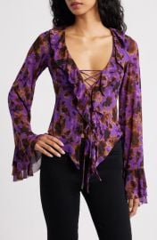 AFRM Cadence Floral Ruffle Top at Nordstrom