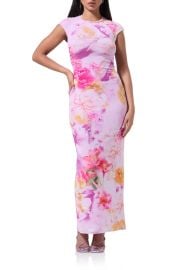 AFRM Cody Print Cap Sleeve Mesh Maxi Dress at Nordstrom