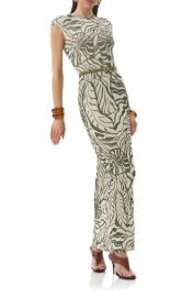 AFRM Cody Print Cap Sleeve Mesh Maxi Dress at Nordstrom
