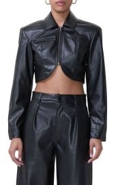 AFRM Hallie Crop Faux Leather Jacket at Nordstrom