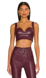 AFRM Koa Vegan Leather Top in Port Royale at Revolve