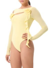 AFRM Merci Foil Mesh Cutout Bodysuit Bloomingdales at Bloomingdales