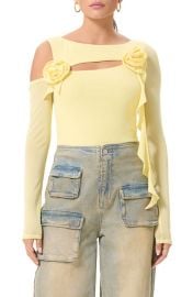 AFRM Merci Rosette Cutout Bodysuit at Nordstrom