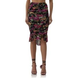 AFRM Ronica Ruched Mesh High-Low Skirt at Nordstrom