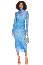 AFRM Shailene Dress in Blue Denim at Revolve