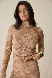 AFRM Zadie Crochet Floral Sheer Lace Long Sleeve Top at Urban Outfitters