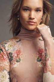 AFRM Zadie Mesh Mock Neck Top at Anthropologie