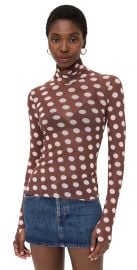 AFRM Zadie Top Chocolate Halo Dot L at Shopbop