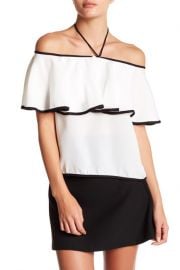 AFTER MARKET   Henley Pipe Trim Off-the-Shoulder Blouse  at Nordstrom Rack