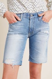 AG The Nikki Low-Rise Denim Bermuda Shorts at Anthropologie