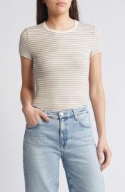 AG nes Stripe Rib Crewneck T-Shirt at Nordstrom