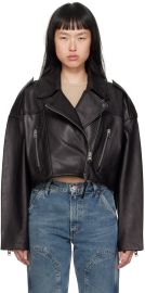 AGOLDE Black Shoreditch Ski Club Edition Remi Leather Jacket SSENSE at Ssense