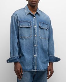 AGOLDE Menx27s Camryn Snap-Front Denim Shirt at Neiman Marcus