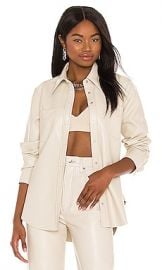 AGOLDE Paloma Vegan Leather Shirt in Powder at Revolve