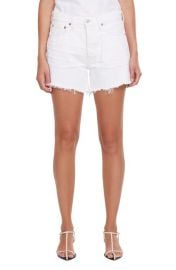 AGOLDE Parker High Waist Cutoff Denim Shorts in Panna Cotta at Nordstrom