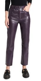 AGOLDE Recycled leather 90s Pinch WaistHigh Rise Straight Jeans at Shopbop