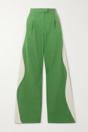 AHLUWALIA Lagos Lyocell-twill and cotton-blend wide-leg pants NET-A-PORTER at Net a Porter