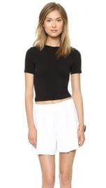 AIR by alice and olivia Short Sleeve Crew Neck Crop Top at Shopbop