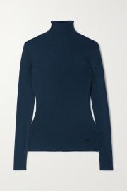 AKRIS Ribbed cashmere and mulberry silk-blend turtleneck sweater NET-A-PORTER at Net a Porter