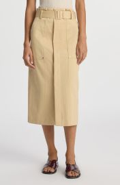 AL.CMaia Belted Cotton Midi Skirt at Nordstrom