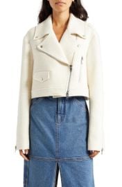 AL.COxford Tweed Crop Moto Jacket at Nordstrom