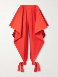 ALAÏA Paneled ruffled cotton-gabardine wide-leg pants at Net a Porter