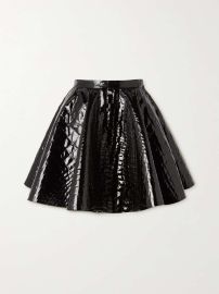 ALAA Croc-effect vinyl mini skirt NET-A-PORTER at Net a Porter