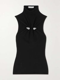 ALAA Embellished knitted turtleneck tank NET-A-PORTER at Net a Porter