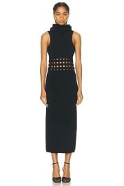 ALAA Hooded Highneck Dress in Noir Alaia FWRD at FWRD