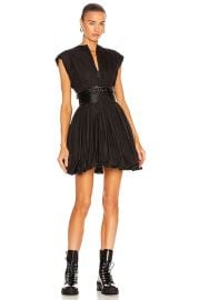 ALAA Sleeveless Short Poplin Balloon Dress in Noir FWRD at FWRD