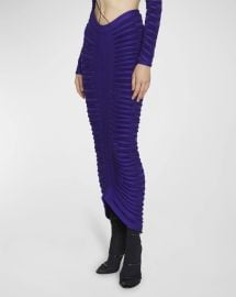 ALAIA Fitted Long Ribbed Skirt at Neiman Marcus