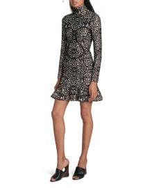 ALAIA Leopard Jacquard Curved-Seam Mini Dress at Neiman Marcus