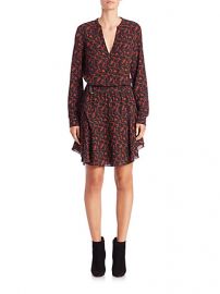 ALC - Leopard Legend Dress in Black Rust at Saks Fifth Avenue