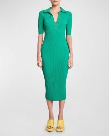 ALC Adrian Ribbed-Knit Midi Dress at Neiman Marcus