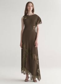 ALC Alessia Textured Satin and Lace Maxi Dress ALCltdcom at A.L.C.