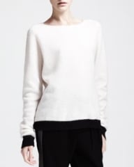 ALC Alice Two-Tone Boat-Neck Sweater at Neiman Marcus