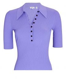 ALC Amari Rib Knit Polo Top at Intermix