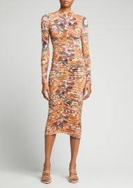 ALC Ansel Ruched Midi Dress - at Bergdorf Goodman