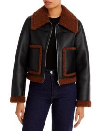 ALC Archer Vegan Leather Fleece Trim Jacket Bloomingdales at Bloomingdales