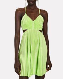 ALC Ari Pleated Satin Mini Dress at Intermix