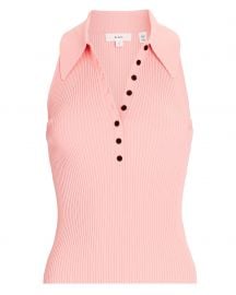 ALC Asher Rib Knit Polo Top at Intermix