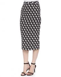 WornOnTV: Paige’s black and white printed pencil skirt and white top on ...