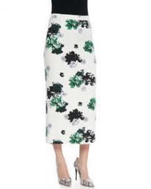 ALC Bell Floral-Print Silk Midi Skirt at Neiman Marcus