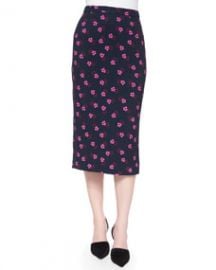 ALC Bell Mallow-Print Midi Pencil Skirt at Neiman Marcus