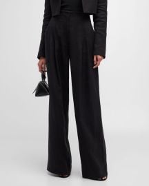 ALC Bennett Pleated Wide-Leg Pants at Neiman Marcus