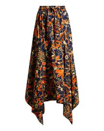 ALC Blanca Abstract Printed Handkerchief Maxi Skirt at Neiman Marcus