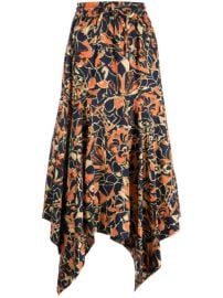 ALC Blanca Printed handkerchief-hem Skirt - at Farfetch