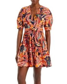 ALC Carey Printed Puff Sleeve Dress   Bloomingdales at Bloomingdales