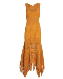 ALC Carolyn Fringed Crochet Midi Dress at Intermix