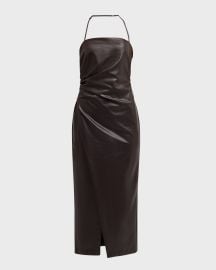 ALC Charlotte Faux-Leather Halter Midi Dress at Neiman Marcus